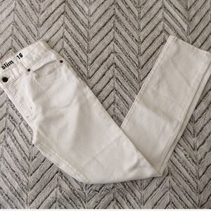 NWT J Crew Boys' slim jean in white wash 16